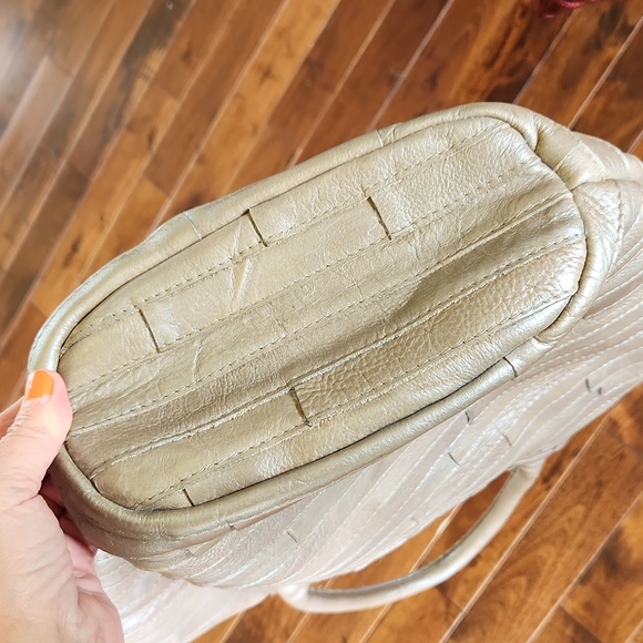 Anthopologie MONSERAT DE LUCCA Leather Tote Purse Taupe Boho large patchwork‎ - Picture 13 of 14